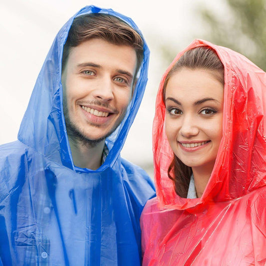 Emergency Rain Poncho Twin Pack – Lightweight, Waterproof, Unisex (Random Colour)