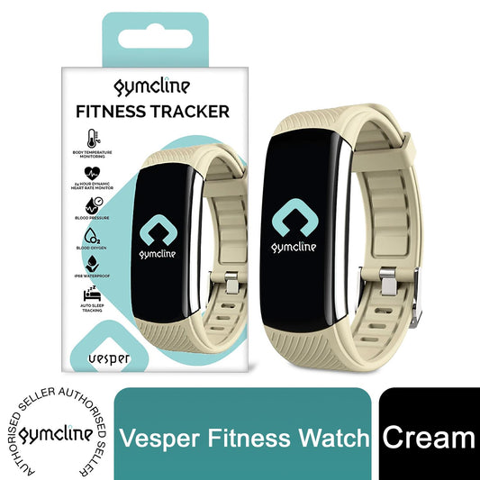 Gymcline Vesper Fitness Tracker w/ Body Temperature, Heart Rate & Sleep Monitoring – Cream