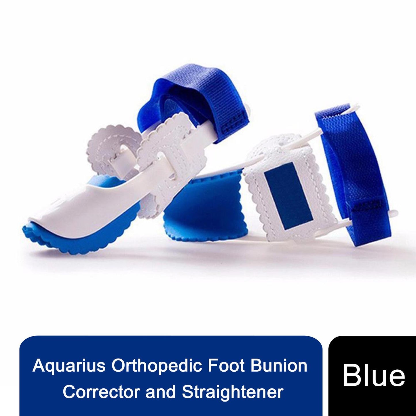 Aquarius Orthopedic Foot Bunion Corrector & Toe Straightener – Adjustable Relief Splint (Blue)