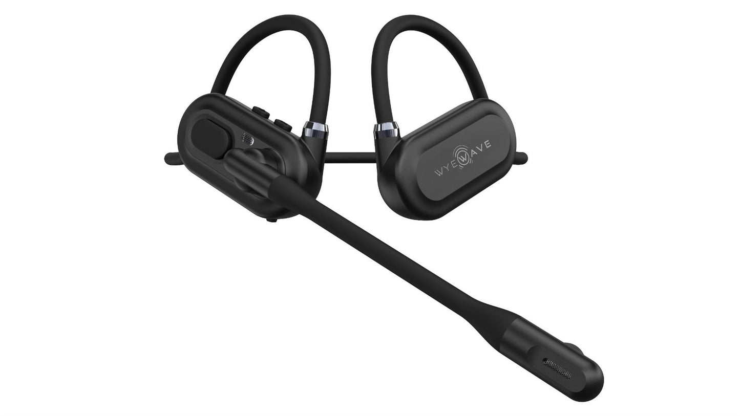 WYEWAVE Open-Ear Sport Headphones with Detachable Microphone – Black