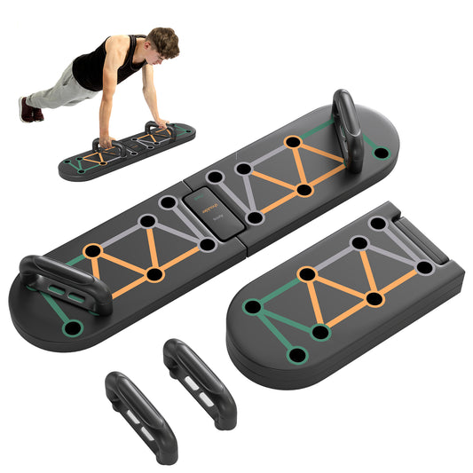 11-in-1 Foldable Push-Up Board with Press-Up Handles – Compact Home Gym Trainer