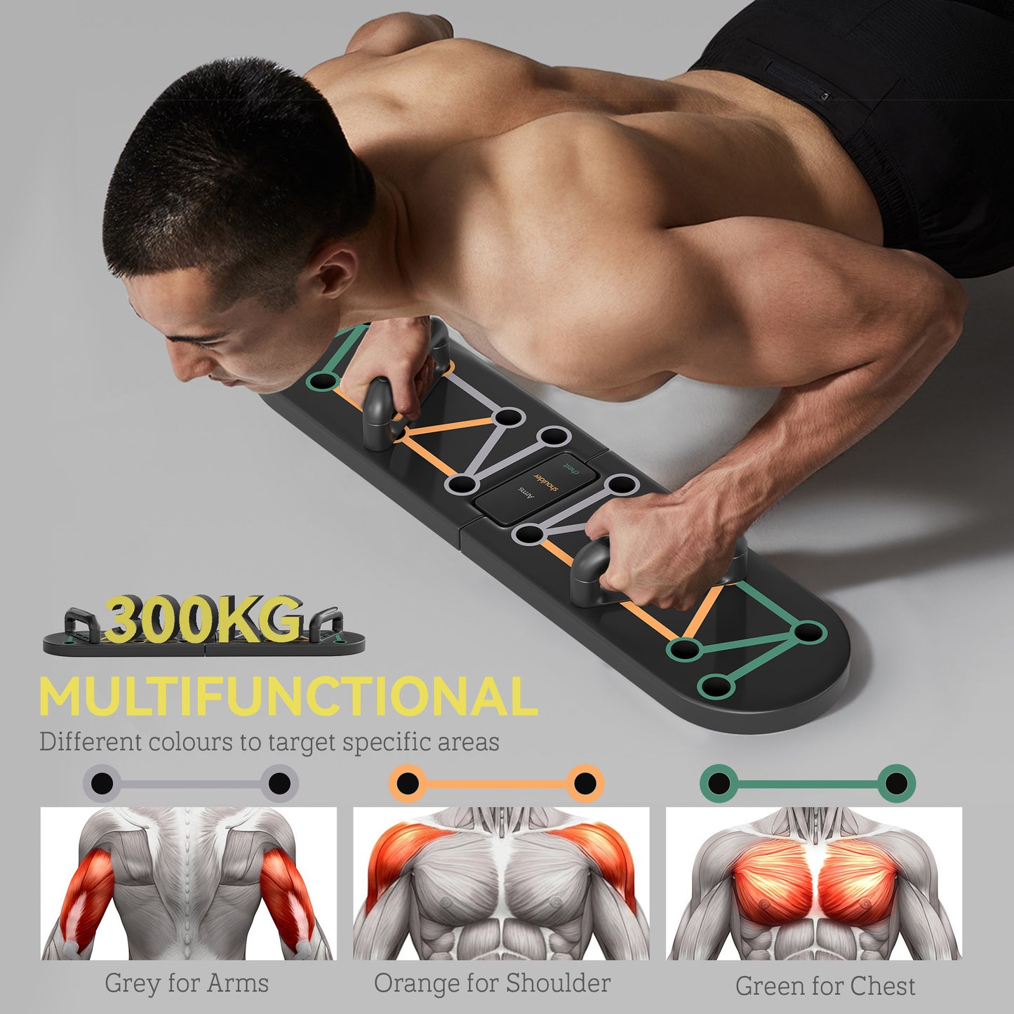 11-in-1 Foldable Push-Up Board with Press-Up Handles – Compact Home Gym Trainer