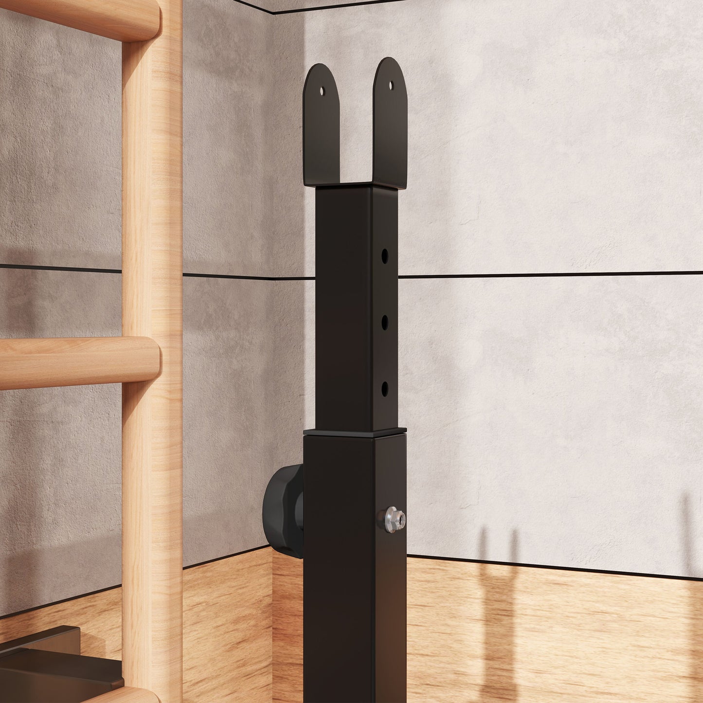 Folding Weight Bench with Barbell Rack and Preacher Curl Attachment