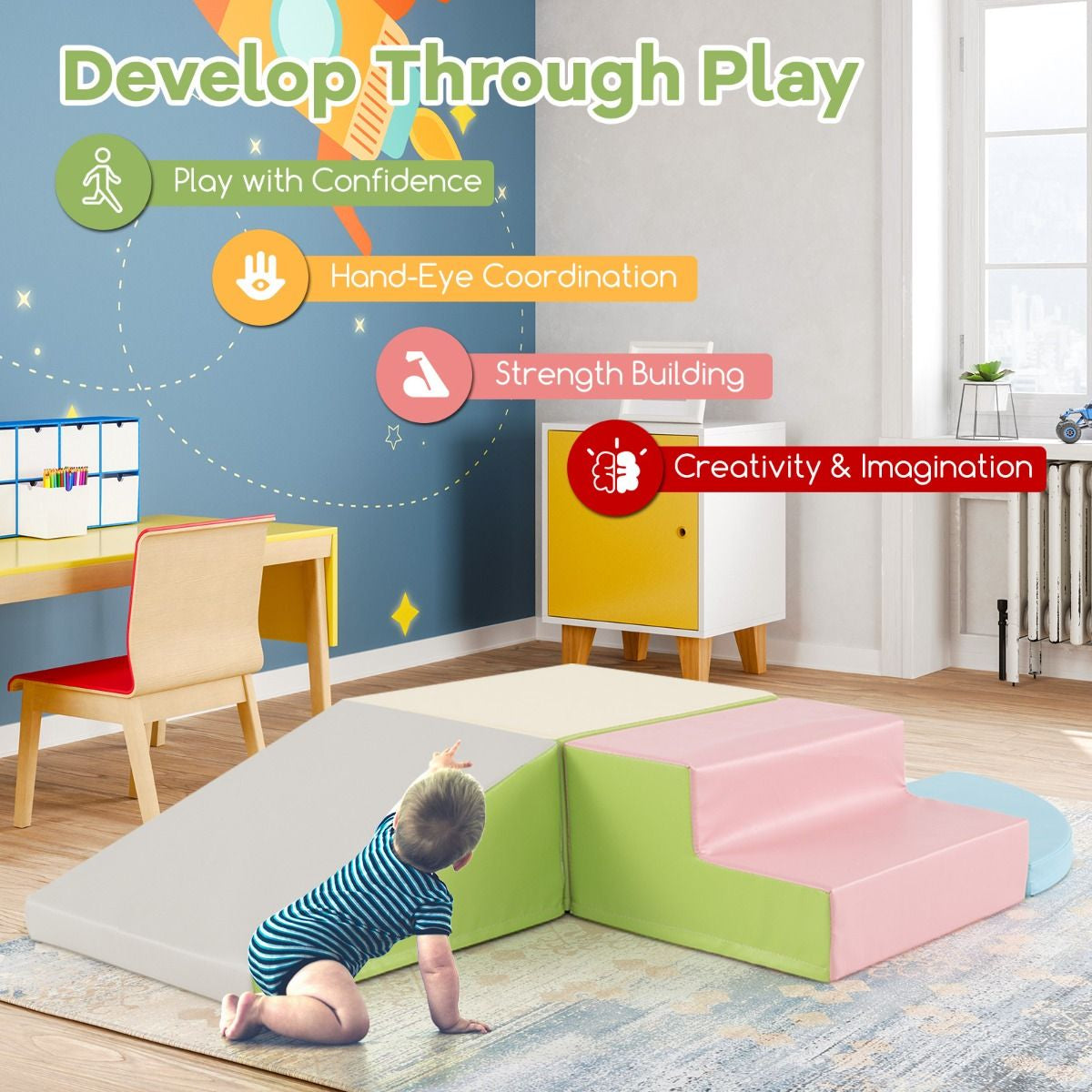 4-Piece Infant Foam Climbing and Crawling Play Set