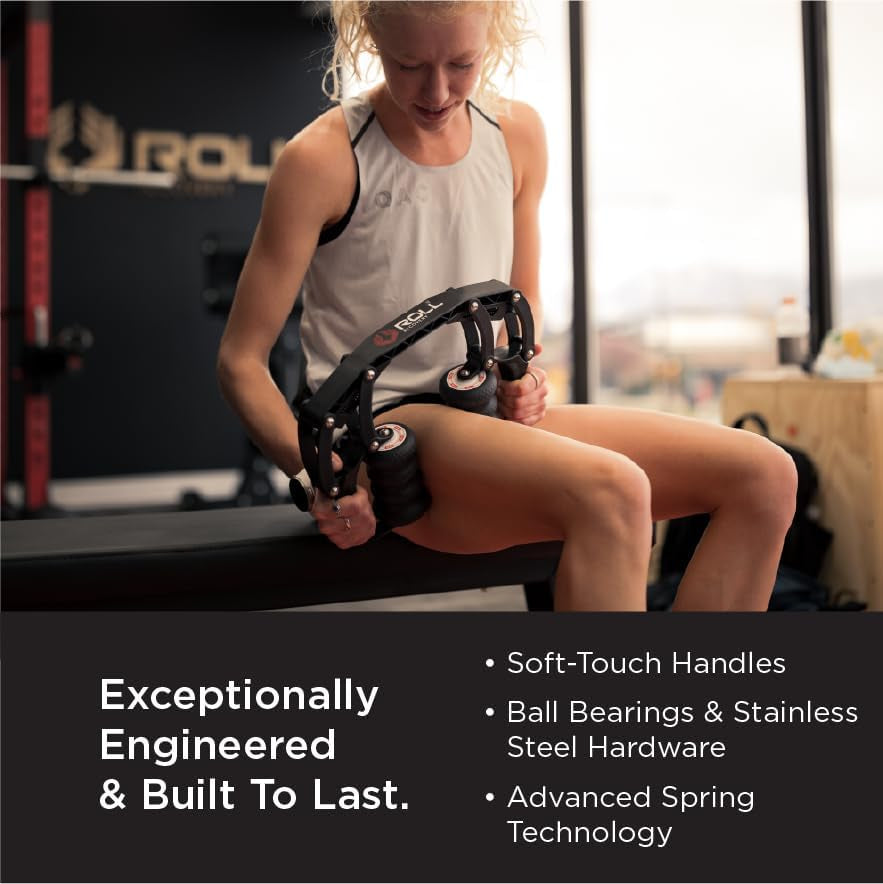 R8 Deep Tissue Massage Roller | Muscle Recovery & Myofascial Release Tool | Improves Circulation & Reduces Inflammation – Carbon Black