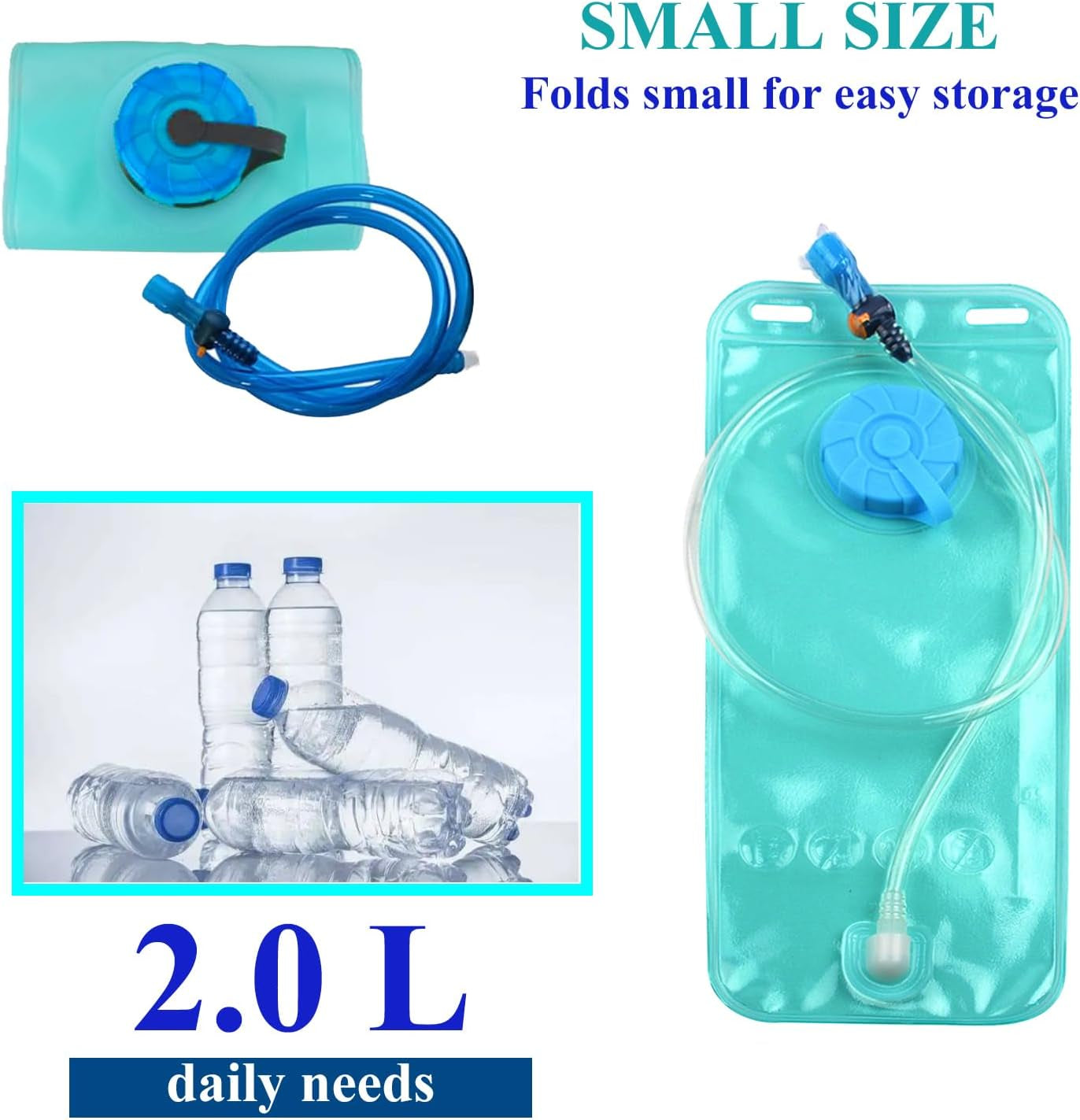 Hydration Backpack with 2L Water Bladder & Running Belt | Lightweight Waterproof Daypack for Cycling, Hiking & Outdoor Sports