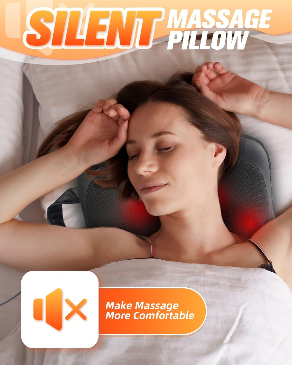 Back & Neck Shiatsu Massager Cushion with Heat – Adjustable 3-Speed Massage Pillow with 2-Way Rotation & Elastic Strap | Relieve Muscle Soreness at Home, Office or in the Car