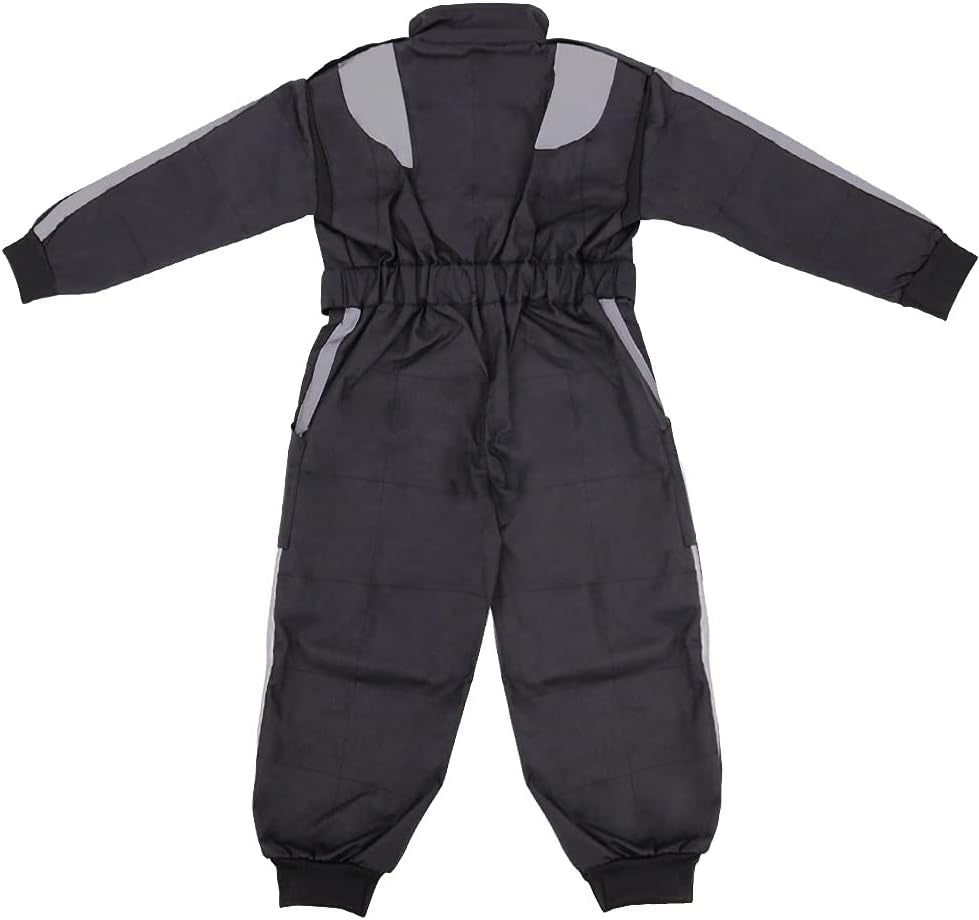 CUB Kids Motocross Suit – Black (9-10 Years) | 1-Piece Junior Race Suit for Boys & Girls | Durable Oxford Quad, ATV & Karting Overalls