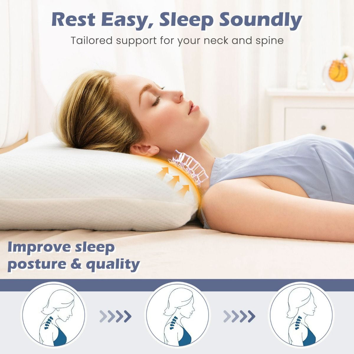 Bamboo Charcoal Memory Foam Pillow Set of Two with Removable and Machine-Washable Covers