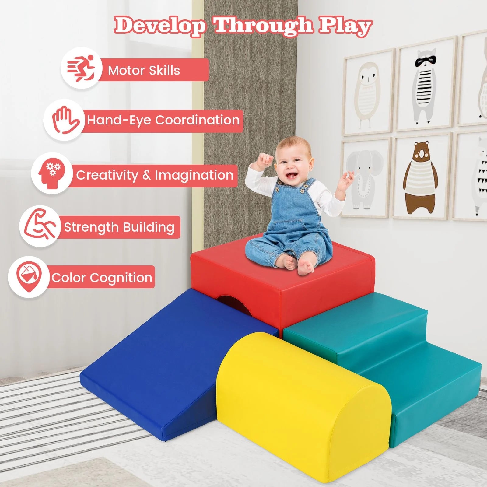 Infant and Toddler Climbing and Crawling Foam Block Play Set
