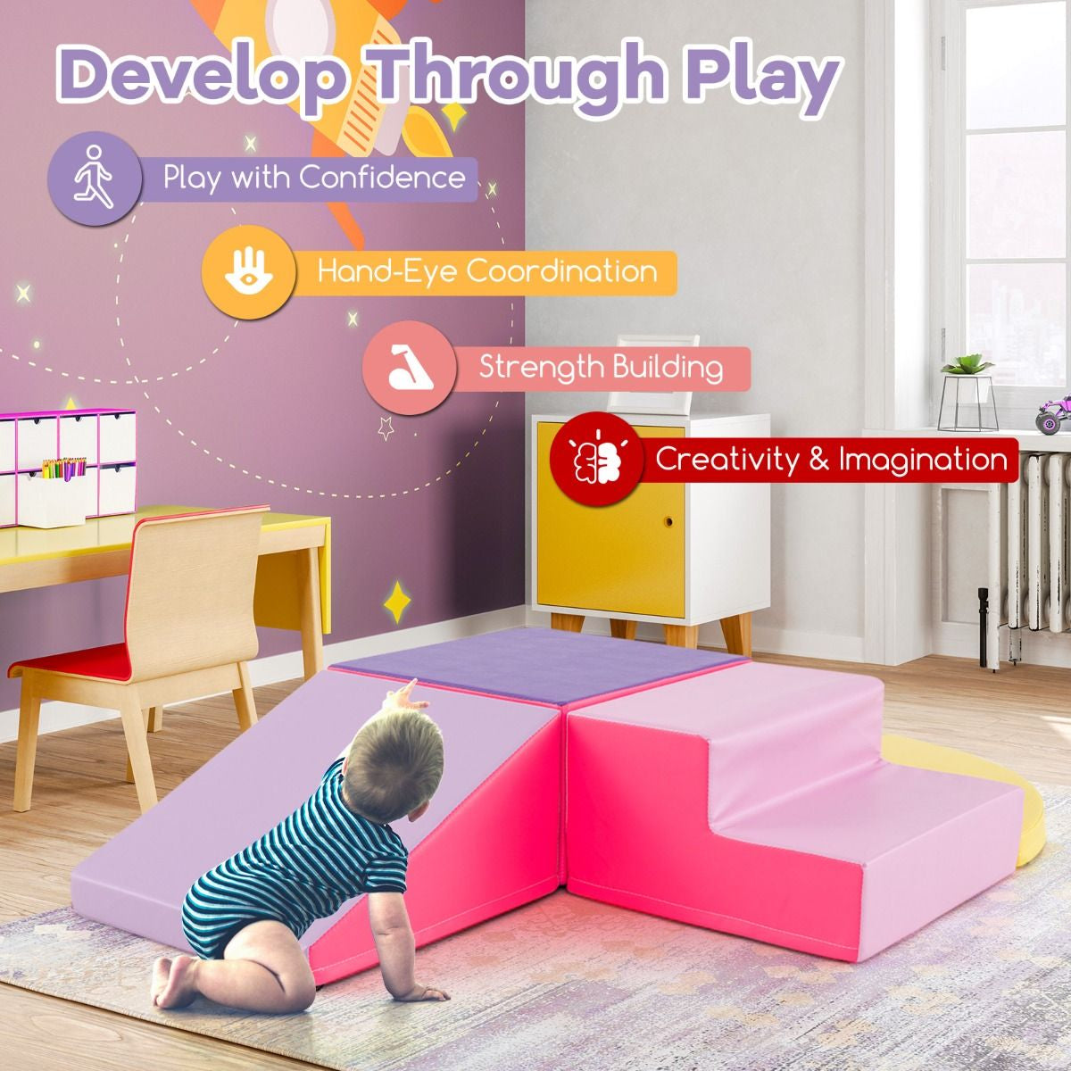 4-Piece Infant Foam Climbing and Crawling Play Set