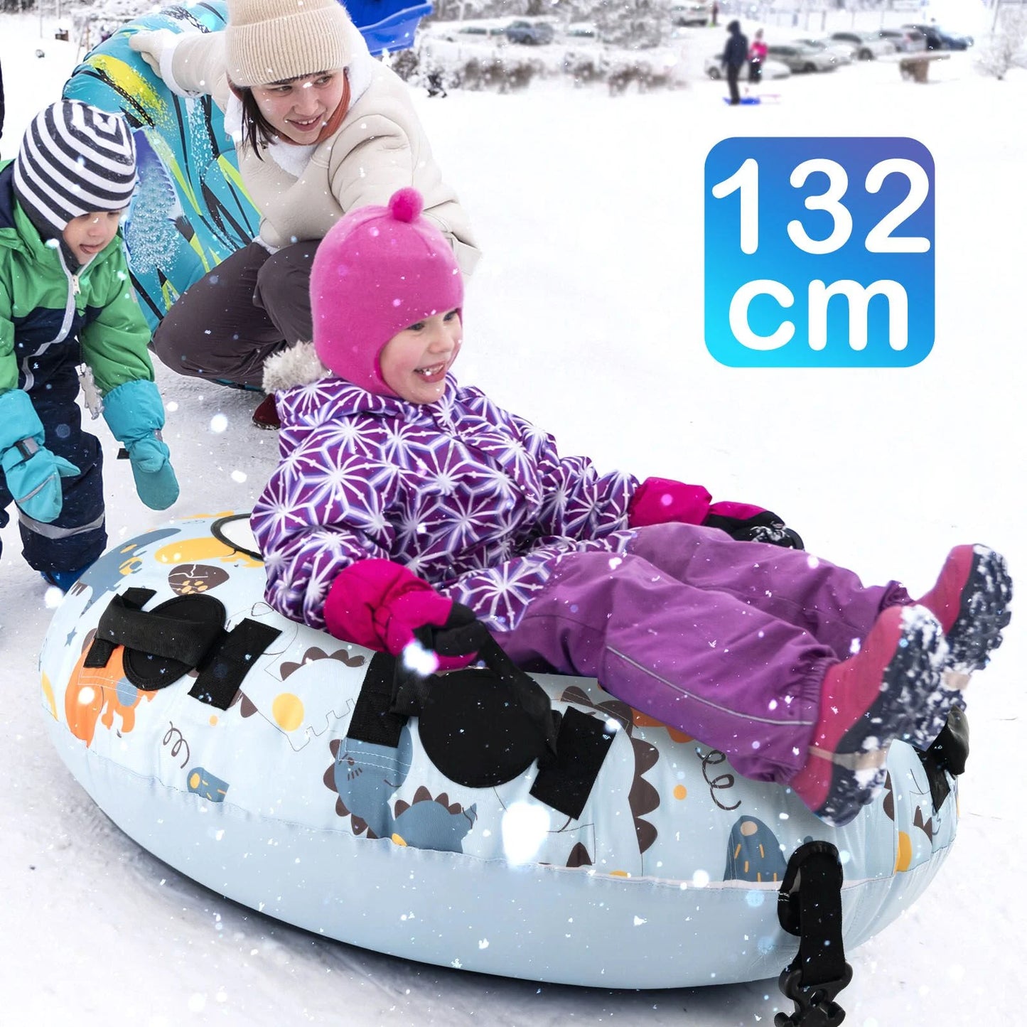 52-Inch Heavy-Duty Snow Tube with Premium Oxford Fabric Cover