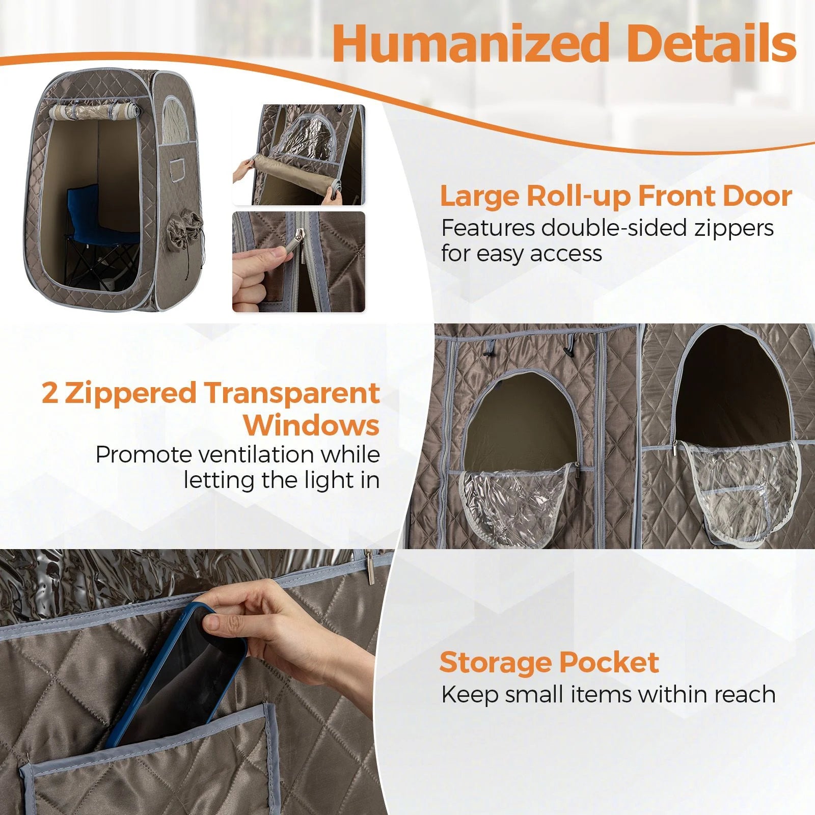 Portable Steam Sauna Tent with 1000W Steam Generator and Chair, 3L Capacity