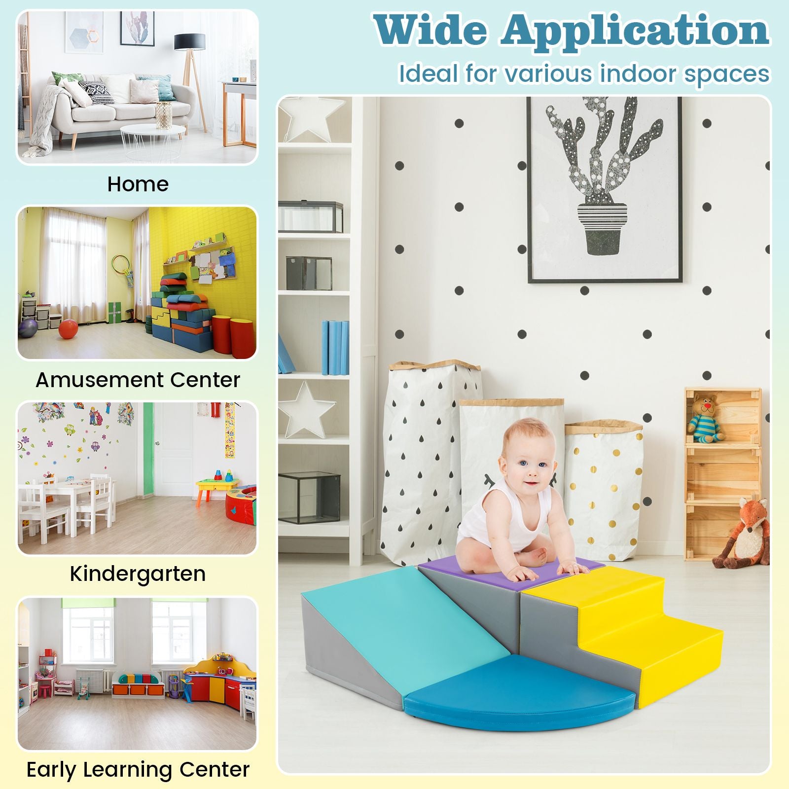 4-Piece Infant Foam Climbing and Crawling Play Set