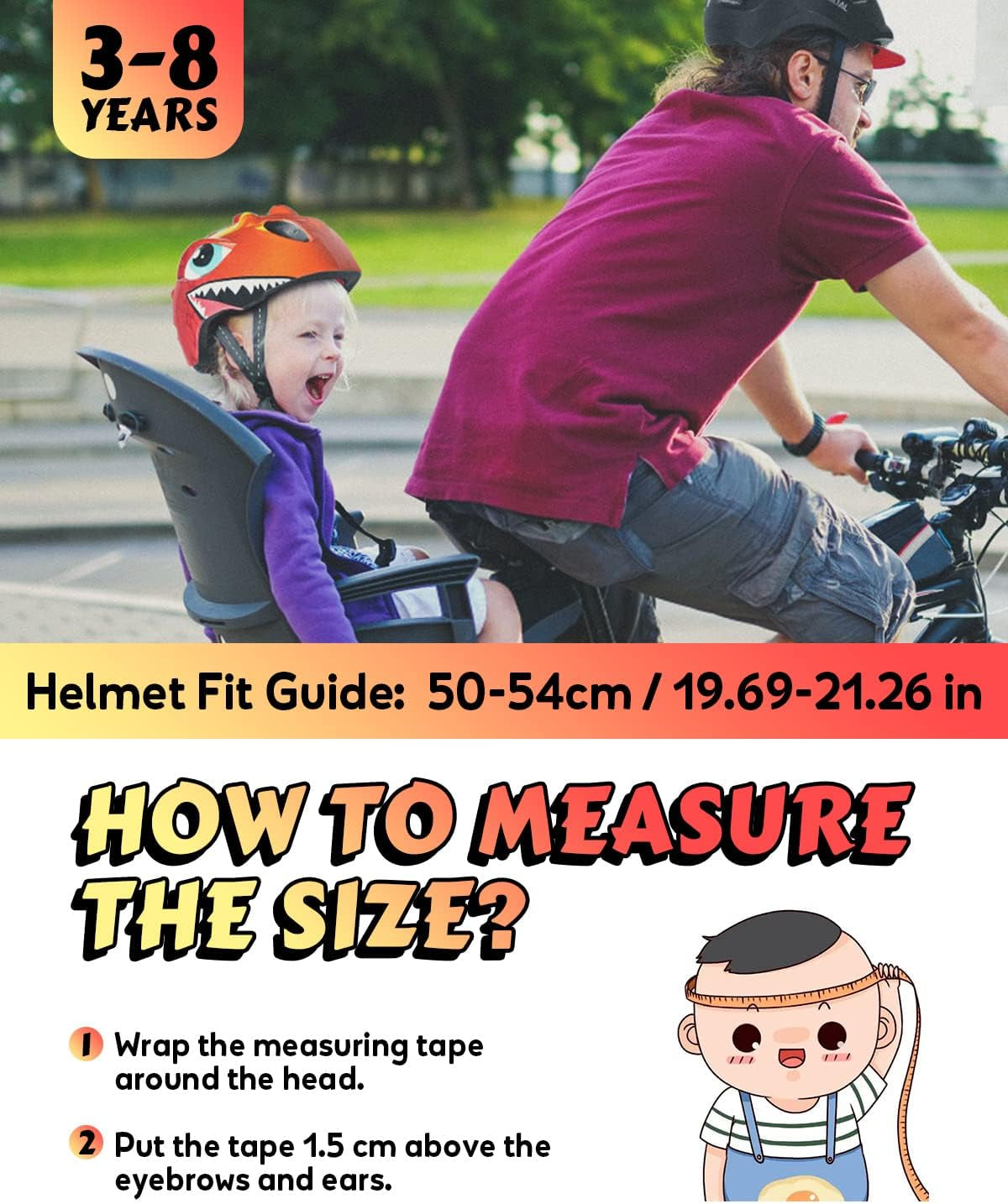 Kids 3D Cartoon Bike Helmet – Lightweight Adjustable Safety Helmet for Boys & Girls (Ages 3–8) | Cycling, Skating, and Scooting | Optional Set with Pads & Bell