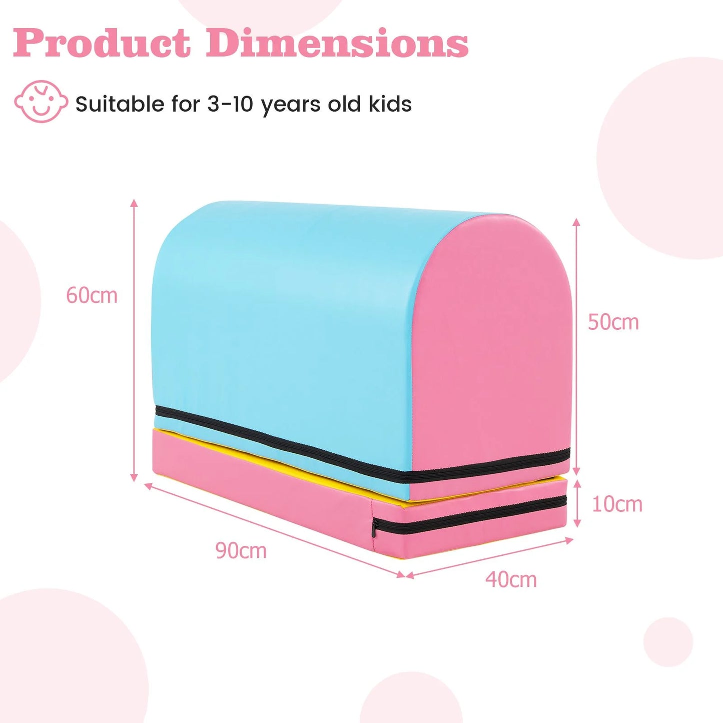 Mailbox Tumbling Mat with Detachable Section & Carry Handle – Gymnastics Trainer for Kids