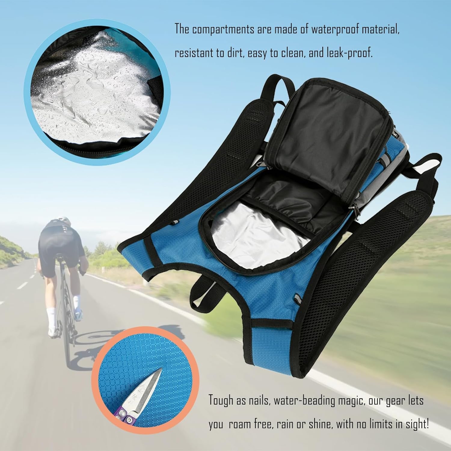 Hydration Backpack with 2L Water Bladder & Running Belt | Lightweight Waterproof Daypack for Cycling, Hiking & Outdoor Sports