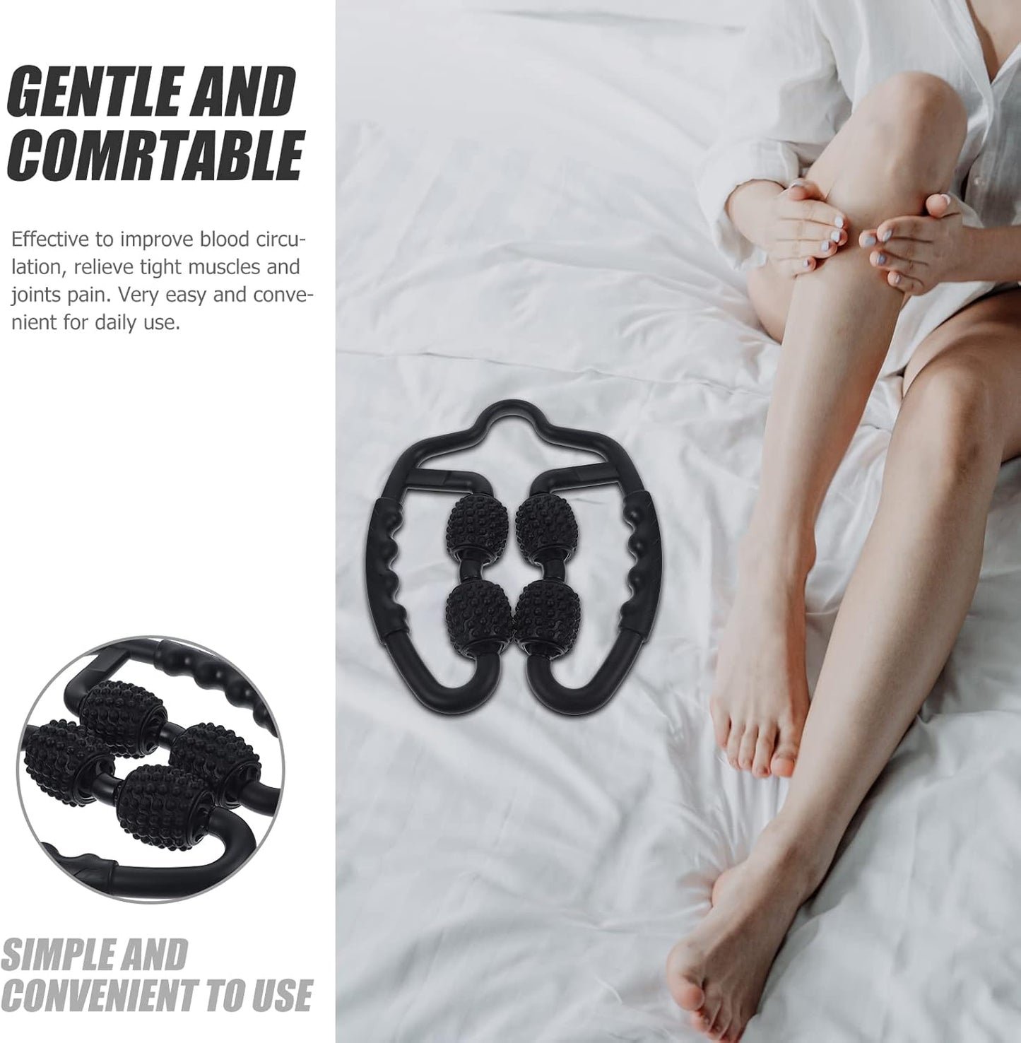 Manual Foam Roller Massager | 360° Deep Tissue Muscle Roller for Legs, Back, Neck, and Arms | Full-Body Recovery Tool