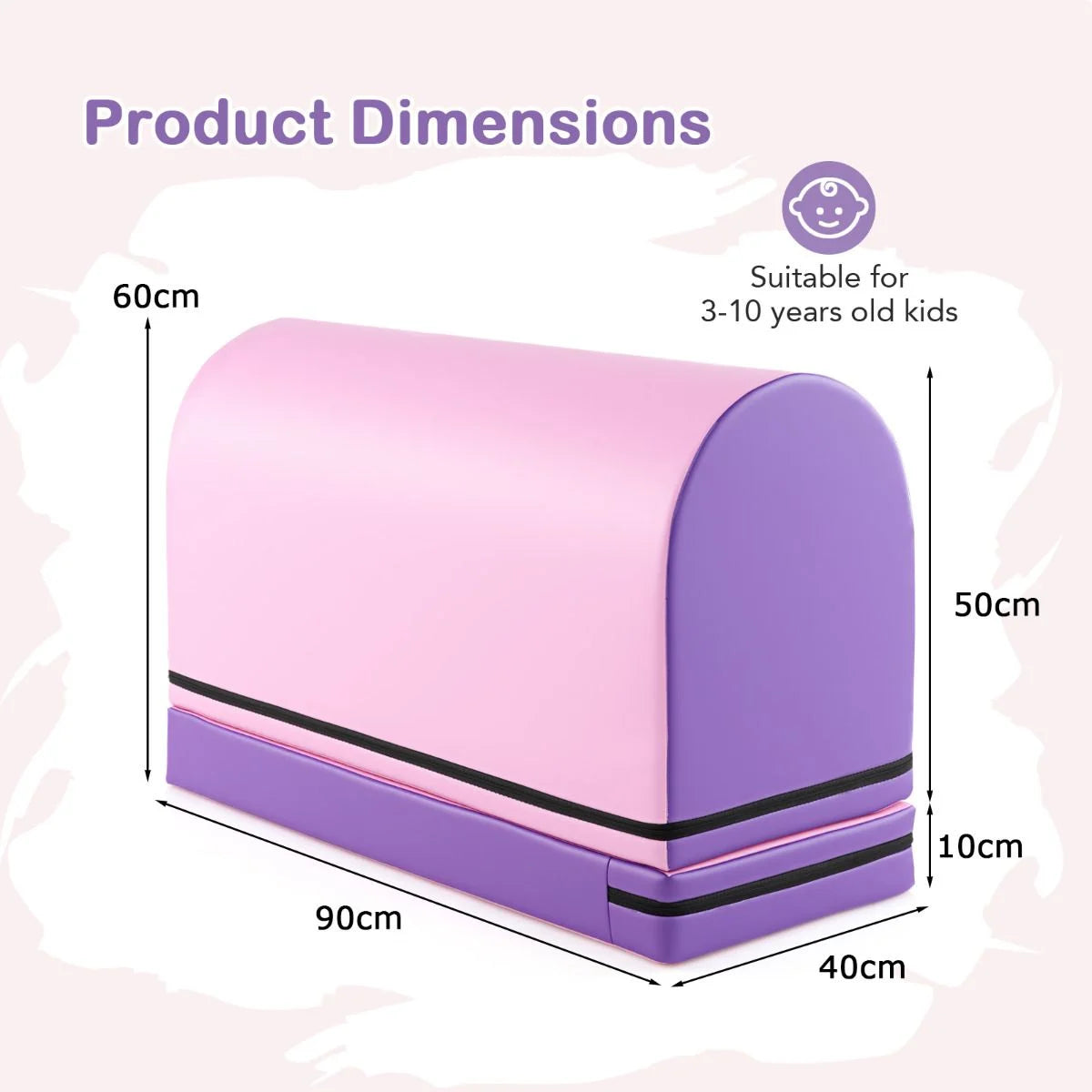 Mailbox Tumbling Mat with Detachable Section & Carry Handle – Gymnastics Trainer for Kids