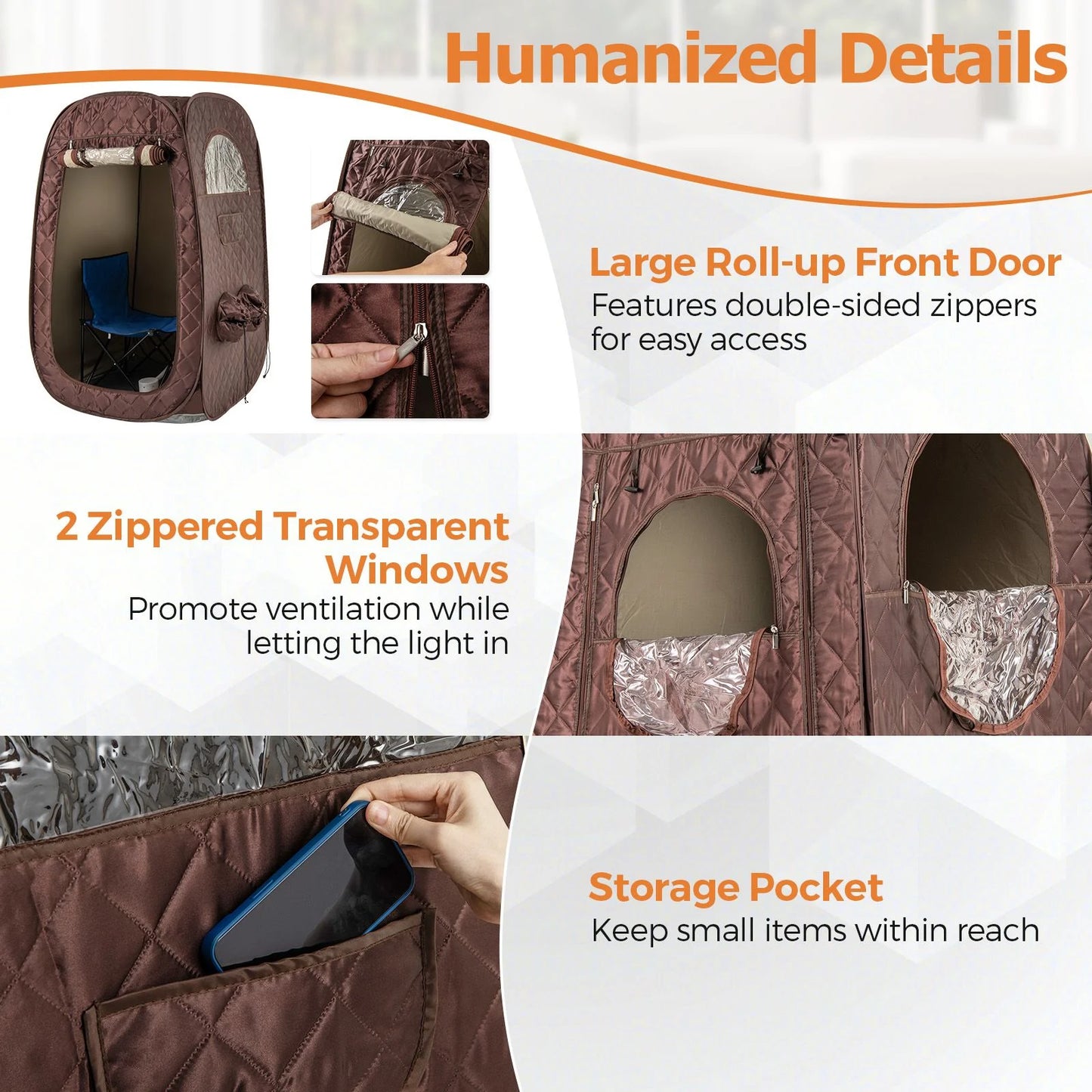 Portable Steam Sauna Tent with 1000W Steam Generator and Chair, 3L Capacity