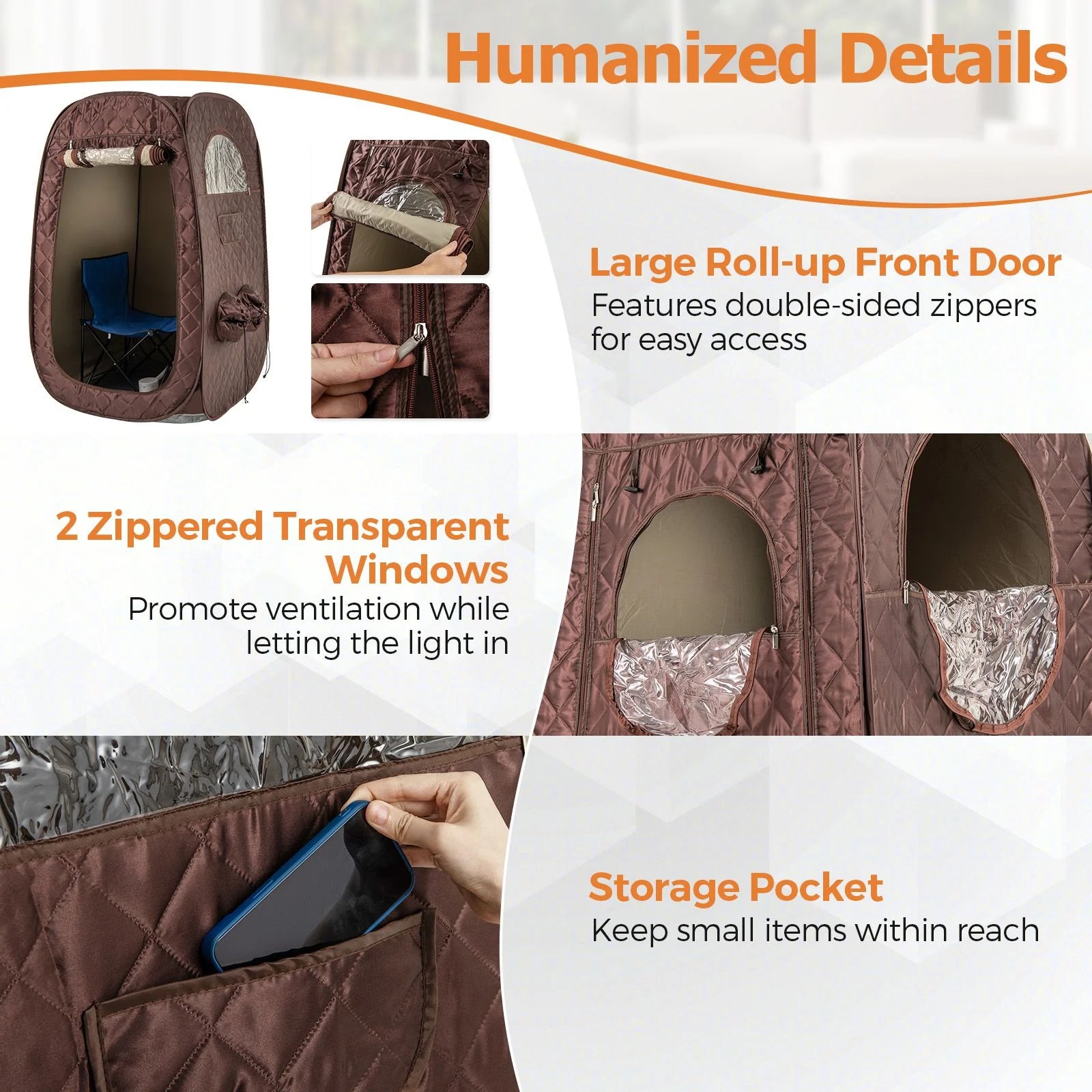 Portable Steam Sauna Tent with 1000W Steam Generator and Chair, 3L Capacity