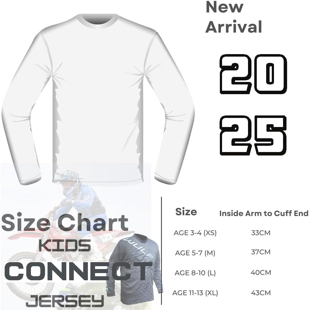 WULF MX 2024 Kids Motocross Race Suit - Off-Road Trials Enduro Kart ATV MTB Dirt Bike Junior Apparel Set