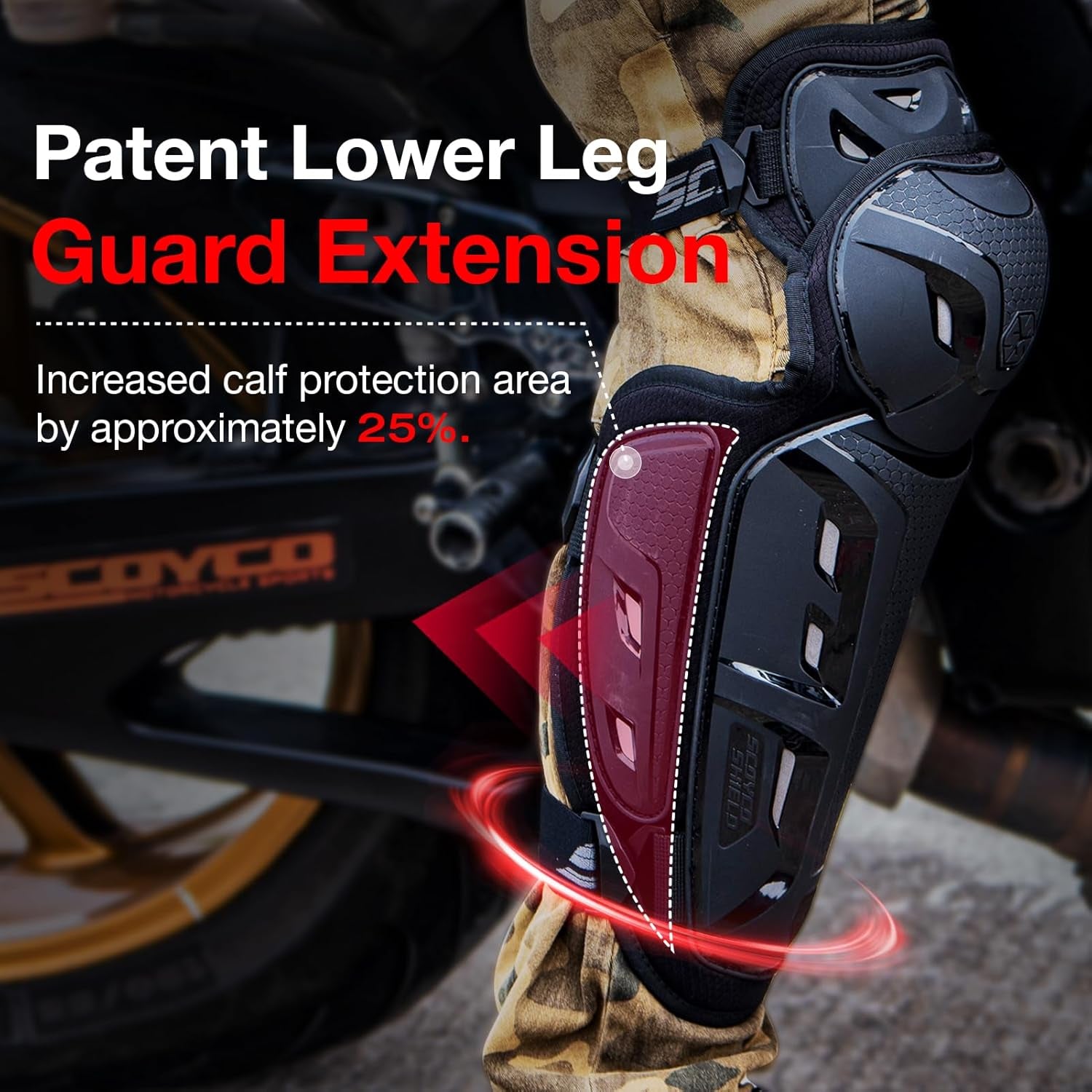 Motorbike Knee Pads CE Level 1 | Anti-Slip Motocross Knee Guards & Adjustable Powersport Armor for Adults