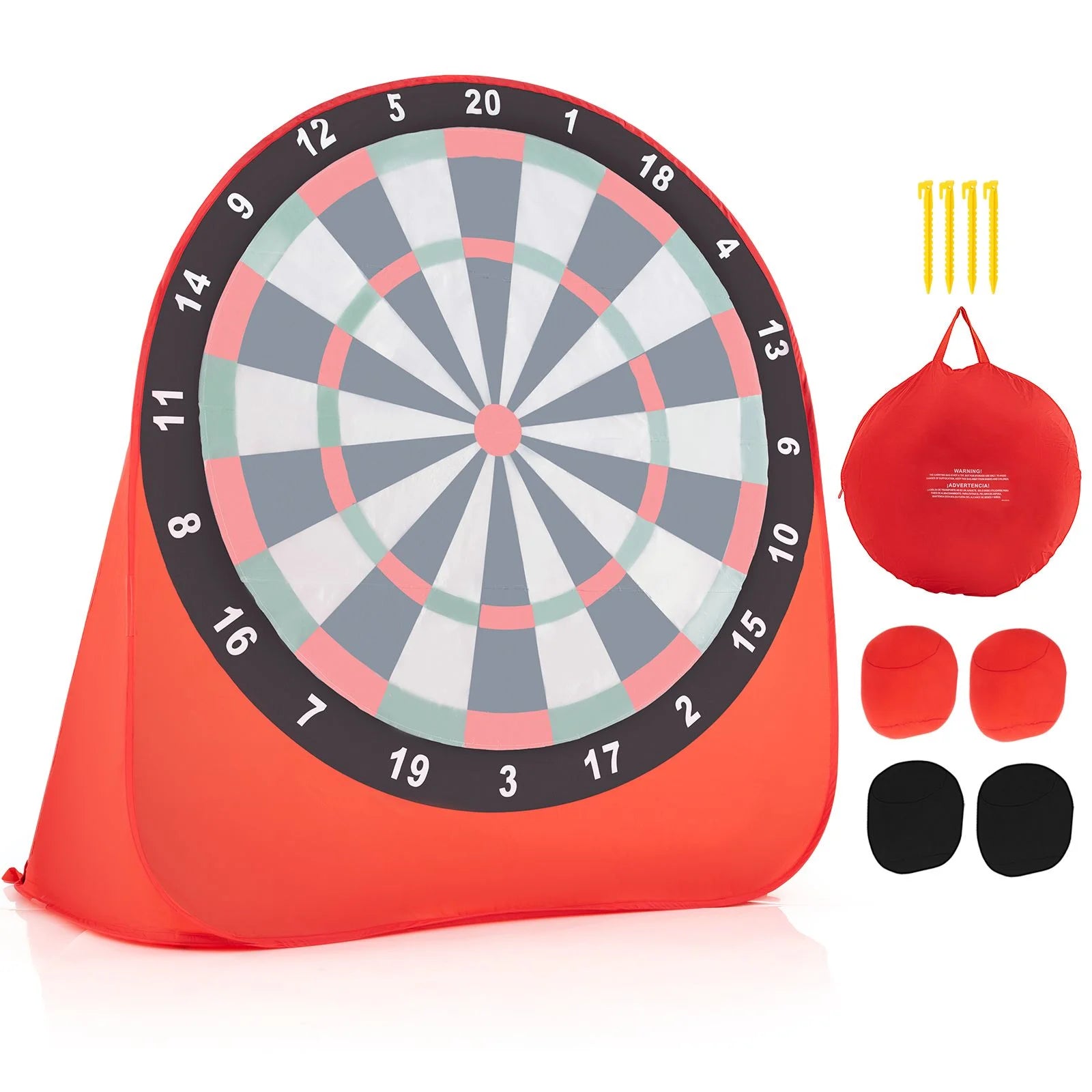 Large Portable Dart Board for Children with 4 Kick Balls - Foldable Design