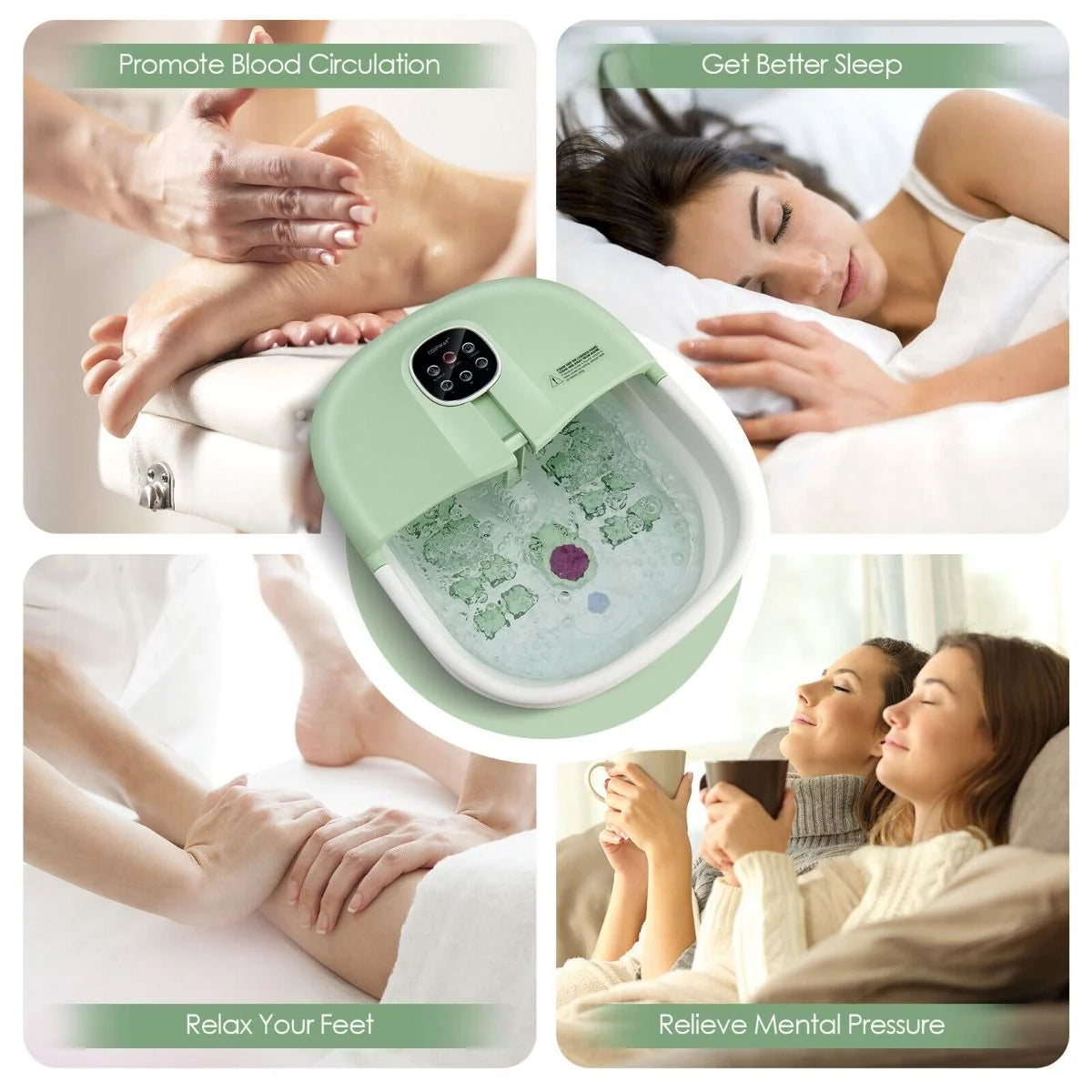 Deluxe Foot Spa Massager with Heat, Bubbles, and Remote Control