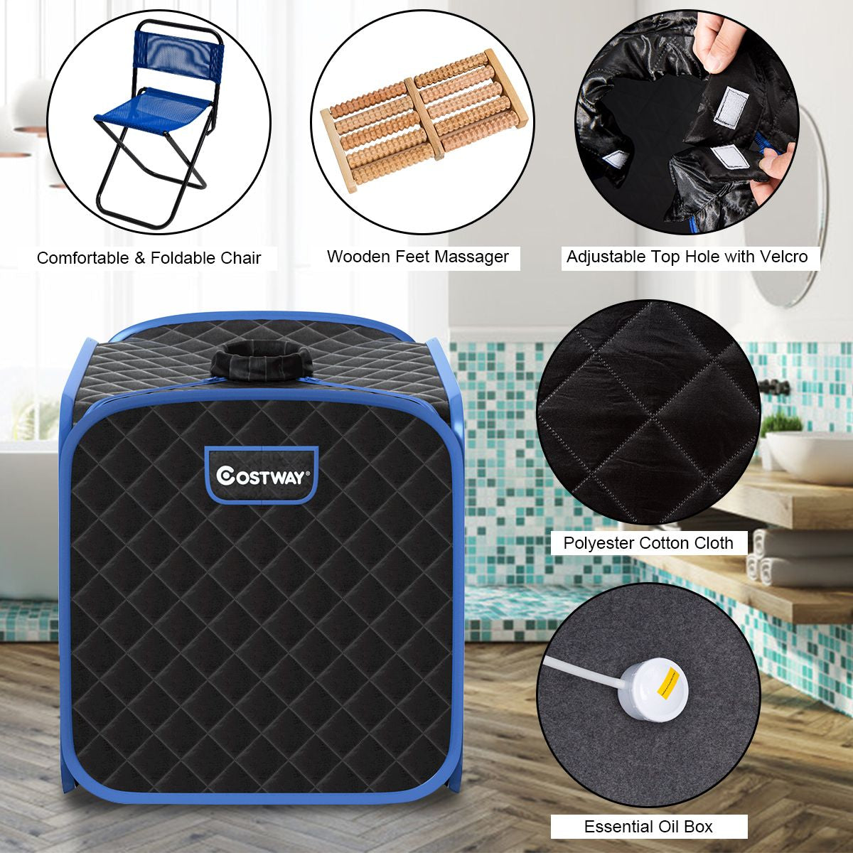 Portable Steam Sauna Spa - Adjustable Temperature Private Sauna Tent