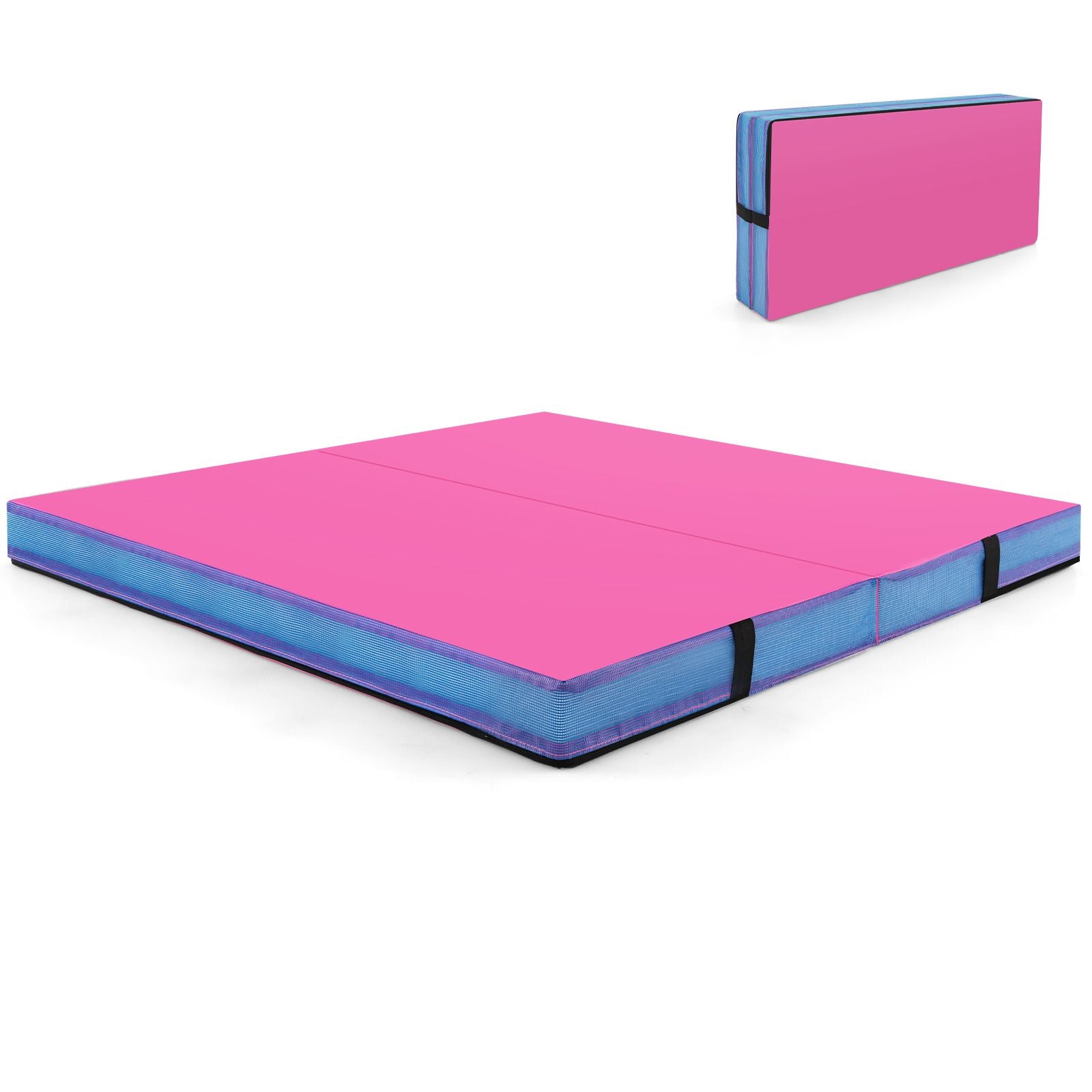 Folding Gymnastic Mat with PU Leather Cover and Carrying Handles