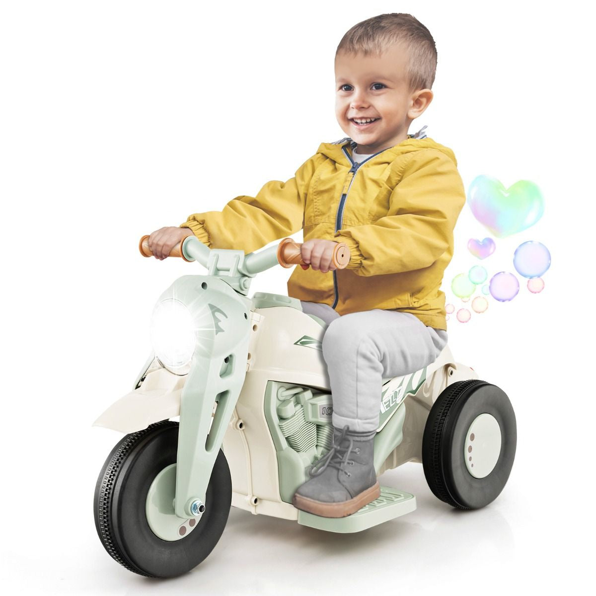 6V Electric Kids Ride-On Motorcycle with Bubble Maker
