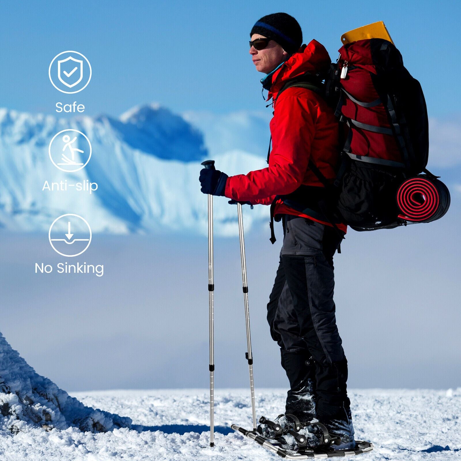 4-In-1 Lightweight Terrain Snowshoes for Adults Youth Kids