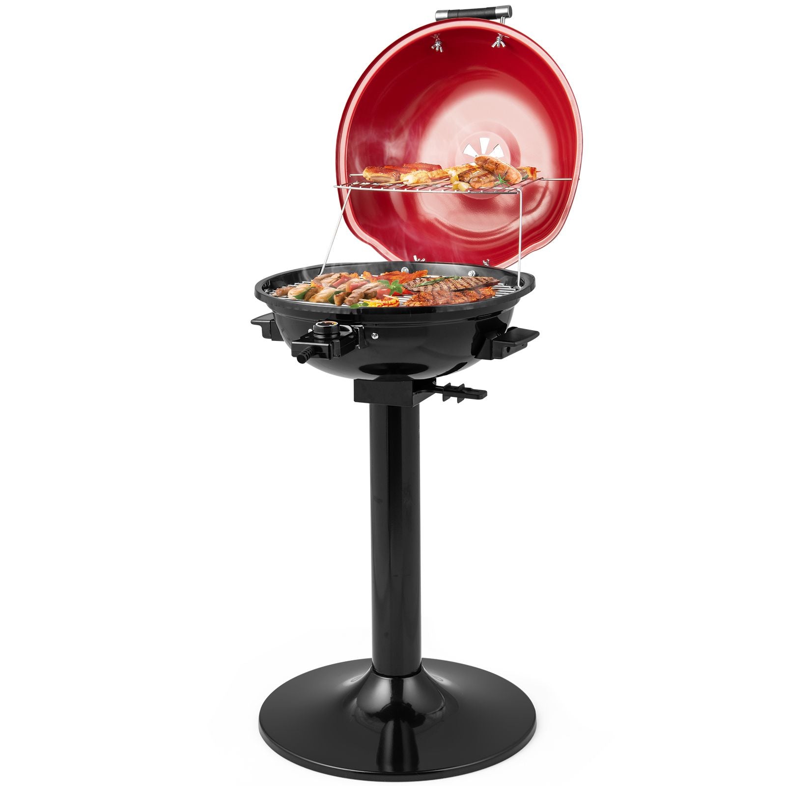 Electric Barbecue Grill with Detachable Non-Stick Cooking Rack