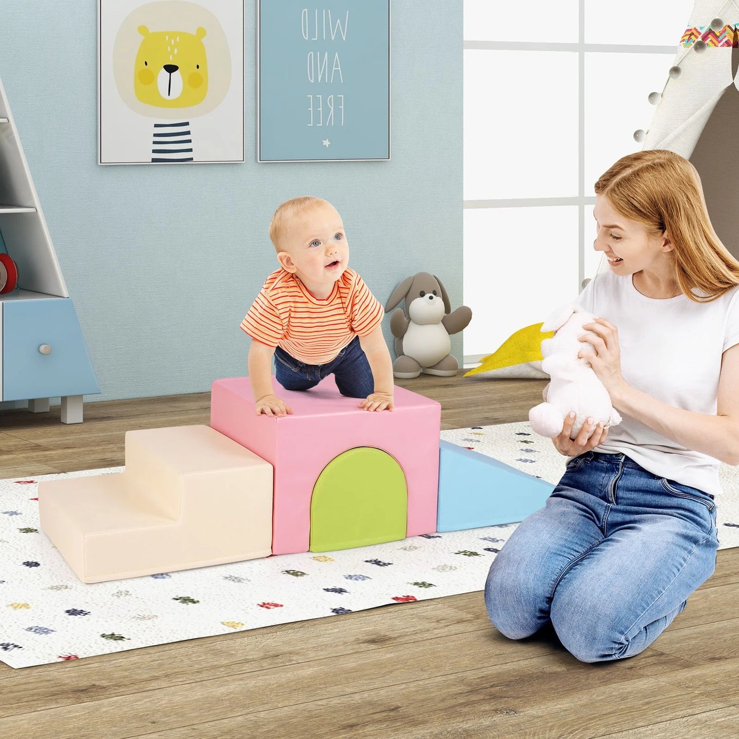 Infant and Toddler Climbing and Crawling Foam Block Play Set