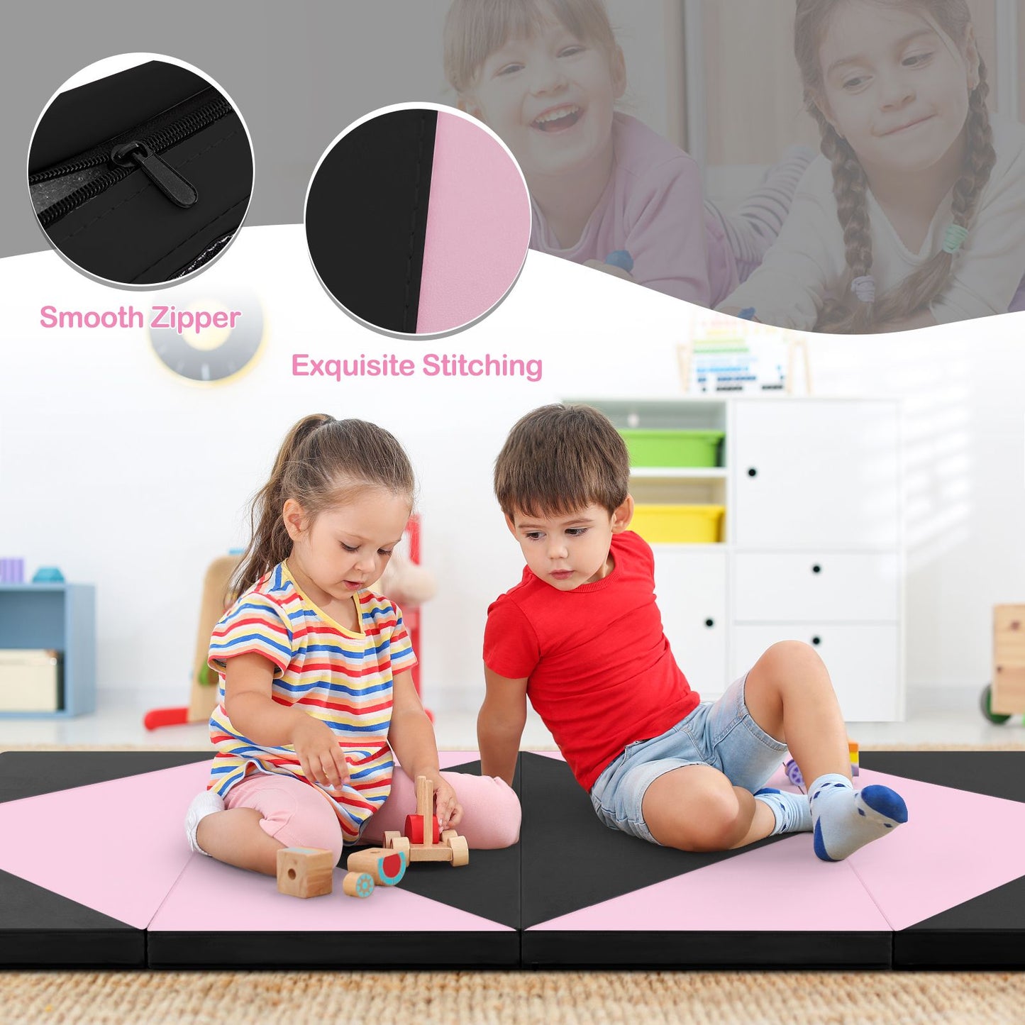 240 cm PU Leather Folding Gymnastics Mat