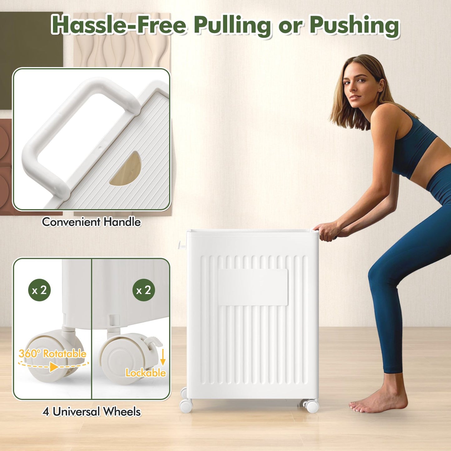 Rolling Yoga Mat Storage Basket Collapsible Laundry Hamper