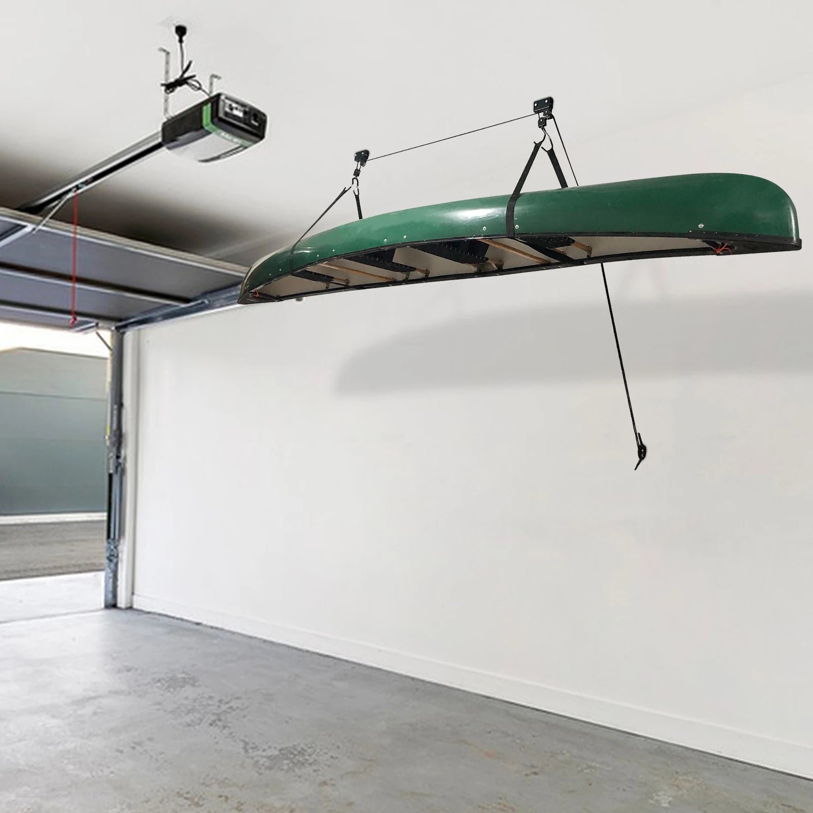 Kayak Hoist Lift with 52.49Ft Polypropylene Fiber Rope, Iron, Labor-Saving, Ceiling Mounted Kayak Canoe Hoist for Garage Storage