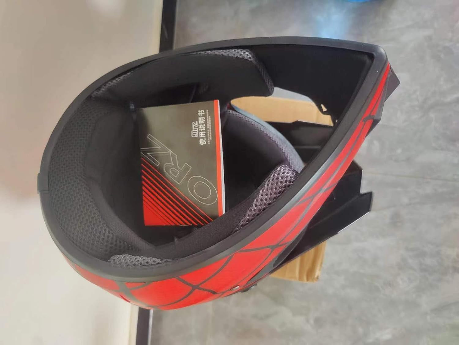 Full Face Red & Black Web Motocross Helmet Set – DOT Certified MTB MX ATV Dirt Bike Helmet with Goggles, Gloves & Mask | Adults & Youth Sizes