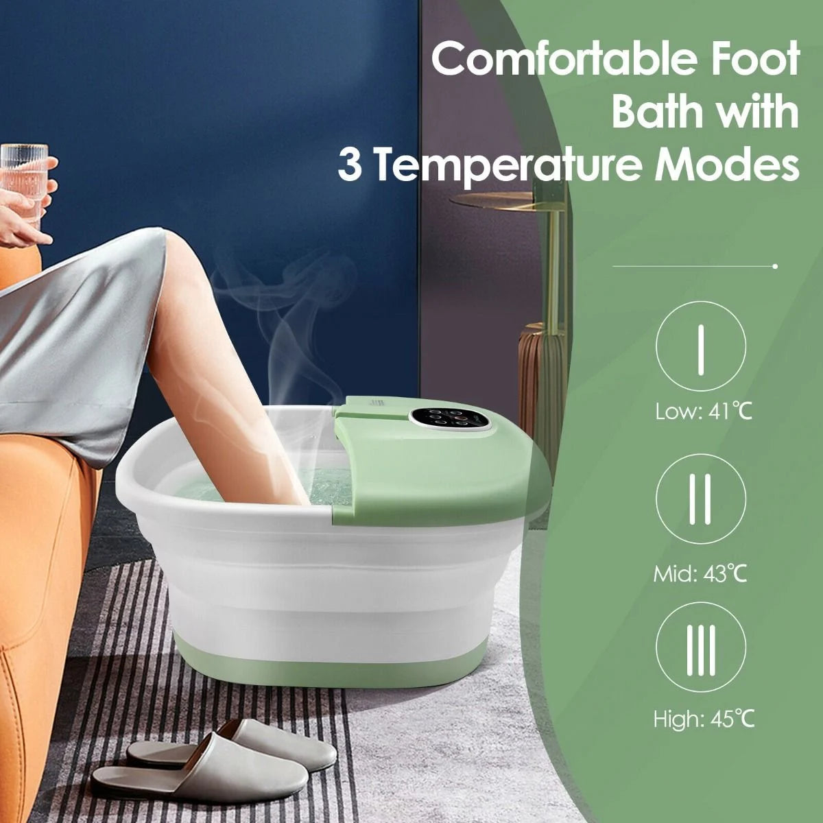 Deluxe Foot Spa Massager with Heat, Bubbles, and Remote Control