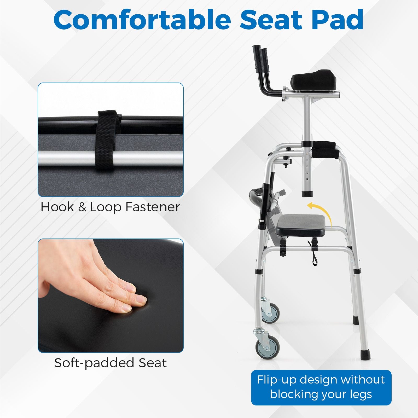 Premium Rolling Walker with Padded Seat and Dual High-Quality Wheels