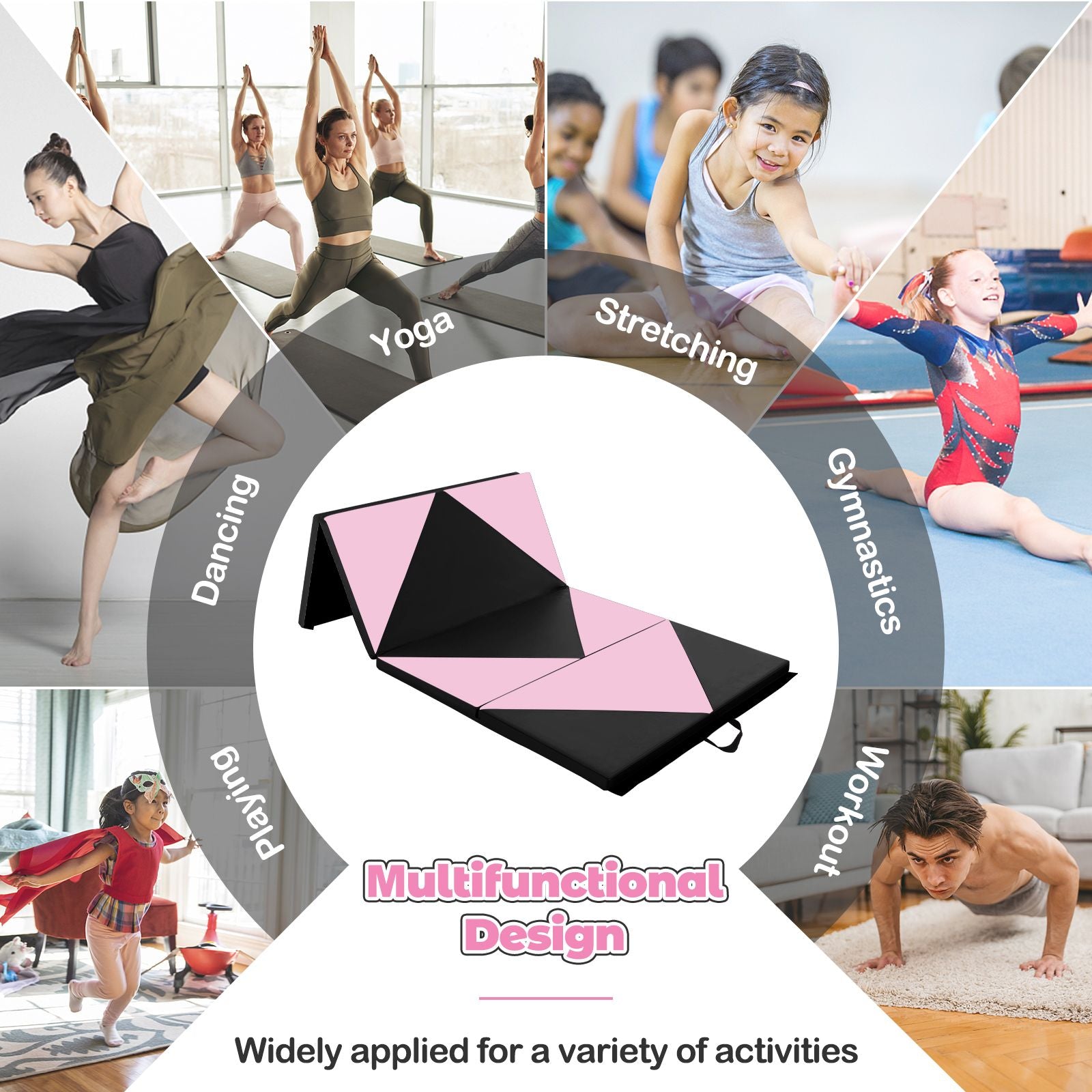 240 cm PU Leather Folding Gymnastics Mat