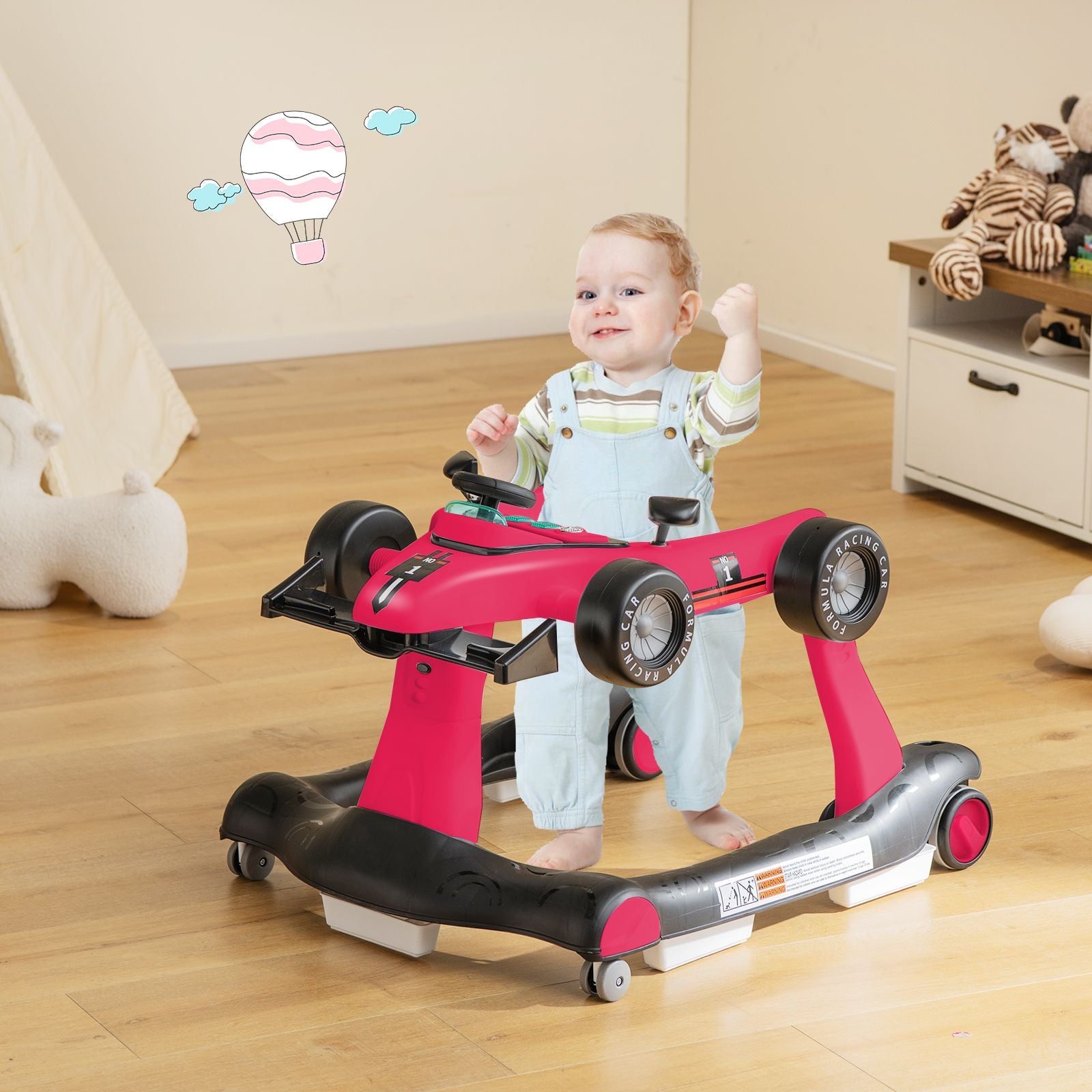 4-in-1 Adjustable Height and Speed Baby Push Walker