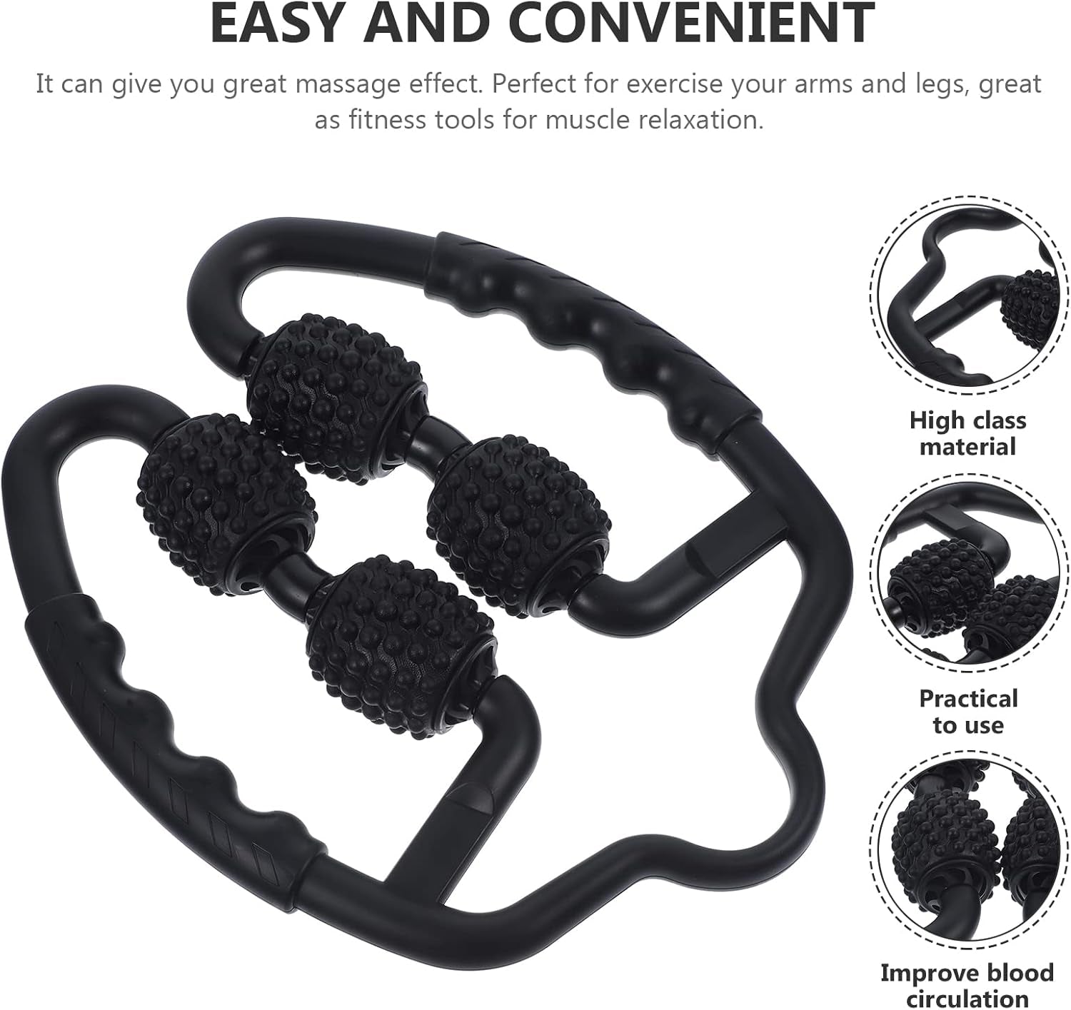 Manual Foam Roller Massager | 360° Deep Tissue Muscle Roller for Legs, Back, Neck, and Arms | Full-Body Recovery Tool