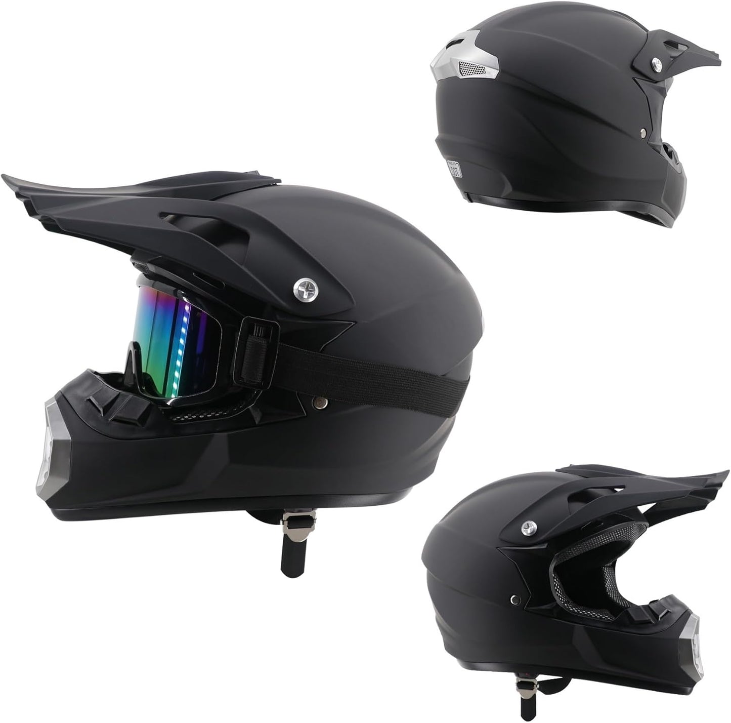 Youth & Adult Motocross Off-Road Helmet Set with Goggles, Gloves & Mask | Full-Face Dirt Bike, MTB, BMX, ATV & Street Motorcycle Helmet (Size: L 56-57 cm)