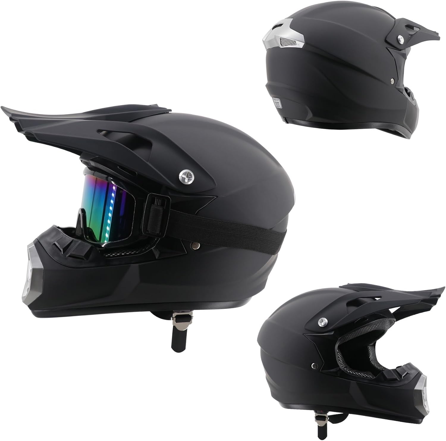 Youth & Adult Motocross Off-Road Helmet Set with Goggles, Gloves & Mask | Full-Face Dirt Bike, MTB, BMX, ATV & Street Motorcycle Helmet (Size: L 56-57 cm)