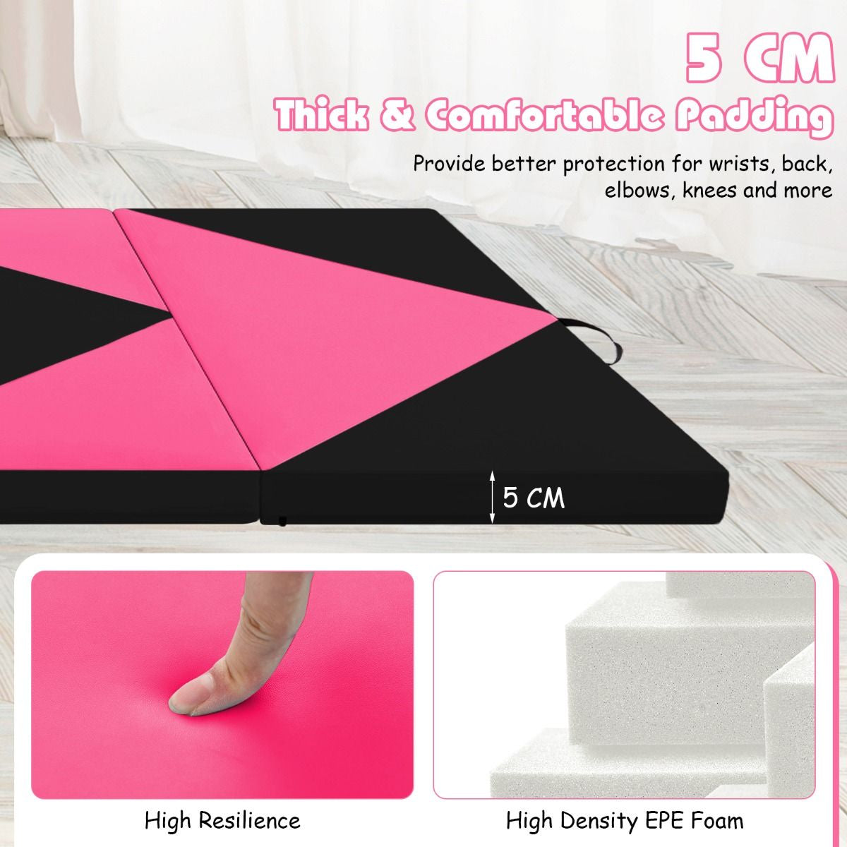240 cm PU Leather Folding Gymnastics Mat