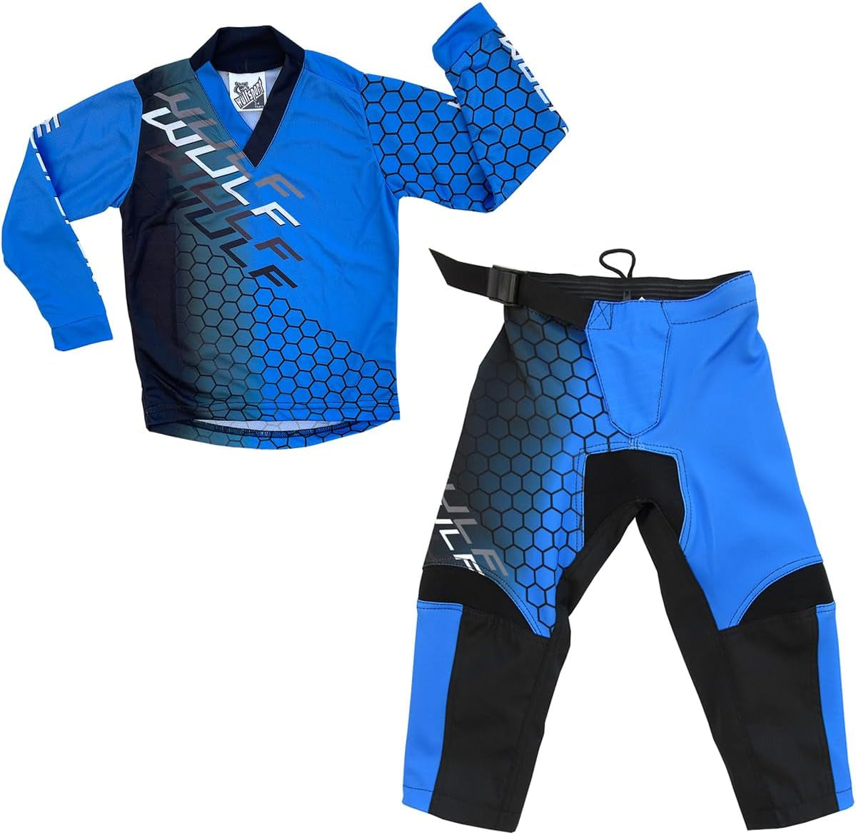 WULF MX 2024 Kids Motocross Race Suit - Off-Road Trials Enduro Kart ATV MTB Dirt Bike Junior Apparel Set