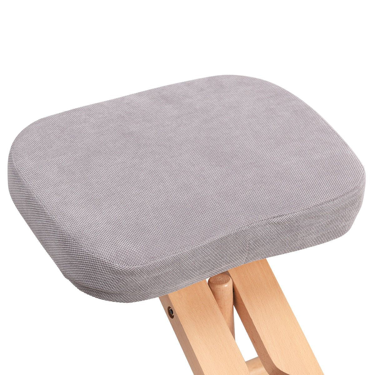 Adjustable Wood Posture Stool for Enhanced Comfort in Gaming and Computer Work