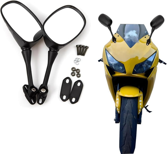 Motorcycle Rearview Mirrors – Adjustable Side Mirrors for Honda CBR250 (2011-2012), CB1300S (2003-2012), CBR600RR (2003-2011) | Wide-Angle Clear Vision with Mounting Kit